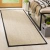 SAFAVIEH Natural Fiber Collection Runner Rug - 2'6" x 10', Marble & Black, Sisal, Woven Design with Border (NF143A) view 1