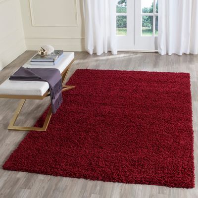 SAFAVIEH Area Rug 8x10 - Athens Shag Collection - Large - Red, Non-Shedding & Easy to Clean, Ideal for Living Room, Bedroom, Dining Space (SGA119R)