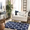 SAFAVIEH Hudson Shag Collection X-Large Area Rug - 11' x 15', Navy & Ivory, Trellis Design, Non-Shedding & Easy Care, 2-inch Thick Ideal for High Traffic Areas in Living Room, Bedroom (SGH280C) view 3