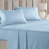 1000TC Luxurious Super Quality 100% Egyptian Cotton 4PC Bed Sheet Set 15" Inch Extra Deep Pocket Queen Bed Size, Sky Blue Solid view 1