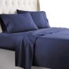 1000TC Luxurious Super Quality 100% Egyptian Cotton 4PC Bed Sheet Set 15" Inch Extra Deep Pocket King/ Standard or Eastern King, Navy Blue Solid view 1