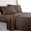 1000TC Luxurious Super Quality 100% Egyptian Cotton 4PC Bed Sheet Set 15" Inch Extra Deep Pocket Expanded/Super/Olympic Queen, Chocolate Solid view 1