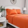 1000TC Luxurious Super Quality 100% Egyptian Cotton 4PC Bed Sheet Set 15" Inch Extra Deep Pocket Queen Bed Size, Orange Solid view 1