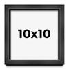 10x10 Frame Charcoal Black Wood Texture Picture Frame | Solid Wood | 0.75 Inch Moulding Width | 0.5 Inch Rabbet Depth | UV Acrylic Plexiglass, Foam Board Backing, & Hanging Hardware Included view 1