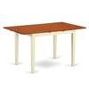 East West Furniture NOAN5-WHI-W 5 Piece Kitchen Table & Chairs Set Includes a Rectangle Dining Room Table with Butterfly Leaf and 4 Dining Chairs, 32x54 Inch, Buttermilk & Cherry view 4