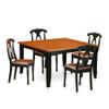 East West Furniture PFKE5-BCH-LC 5 Piece Dinette Set for 4 Includes a Square Dining Room Table with Butterfly Leaf and 4 Faux Leather Upholstered Dining Chairs, 54x54 Inch, Black & Cherry view 1