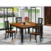 East West Furniture PFNI5-BCH-W 5 Piece Dining Set Includes a Square Dining Room Table with Butterfly Leaf and 4 Wood Seat Chairs, 54x54 Inch, Black & Cherry view 2