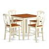 East West Furniture VNKE5-WHI-W 5 Piece Kitchen Counter Set Includes a Square Dining Table and 4 Dining Room Chairs, 36x36 Inch, Buttermilk & Cherry view 1