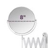 JERDON Two-Sided Wall-Mounted Makeup Mirror - Makeup Mirror with 7X Magnification & Scissor Bracket - 8-inch Diameter Mirror with Chrome Finish Wall Mount - Model JP2027C view 2