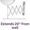 JERDON Two-Sided Wall-Mounted Makeup Mirror - Makeup Mirror with 7X Magnification & Scissor Bracket - 8-inch Diameter Mirror with Chrome Finish Wall Mount - Model JP2027C view 4