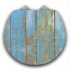 TOPSEAT Art of Acryl Round Toilet Seat w/Slow Close Chromed Metal Hinges, Wood, Shabby Chic view 1