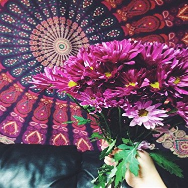 Bohemian Tapestries, Pink Purple Indian Mandala Throw, Hippie Wall Hanging, Round Beach Towel, Boho Picnic Blanket, Gypsy Table Cloth, Roundie Yoga Mat