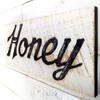 Honey Sign - Carved in a 30" x 10" Solid Wood Board | Rustic Distressed | Farmhouse Style | Handmade in NC view 1