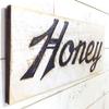 Honey Sign - Carved in a 30" x 10" Solid Wood Board | Rustic Distressed | Farmhouse Style | Handmade in NC view 3