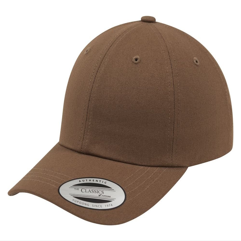 Flexfit Yupoong Low Profile Cotton Twill Unisex Dad Hat Cap for Men and Women 6 Panel Baseball Cap Unstructured with Brass Clasp, Unisex, 6245CM, tan, Standard Size