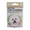 ES Pets Absorbent Stoneware Car Cup Holder Coaster, Bichon Frise view 1