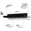 Americanflat 14" Floating Shelves for Wall - Set of 3 - Made of Engineered Wood with Lipped Ledge - Floating Wall Shelves for Bedroom, Bathroom, Kitchen, Office, and Living Room - Black view 2