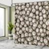 Ambesonne Sports Shower Curtain, Realistic Softballs Pile American Natonal Sports Culture Team Play Game Competition, Cloth Fabric Bathroom Decor Set with Hooks, 69" W x 75" L, Beige Red view 4
