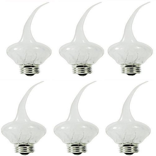 Creative Hobbies 6 Watt, S6 Shape, Silicone Dipped, Country Style Incandescent, Electric Candle Lamp Chandelier Light Bulbs, Individually Boxed | Pack of 6 Bulbs