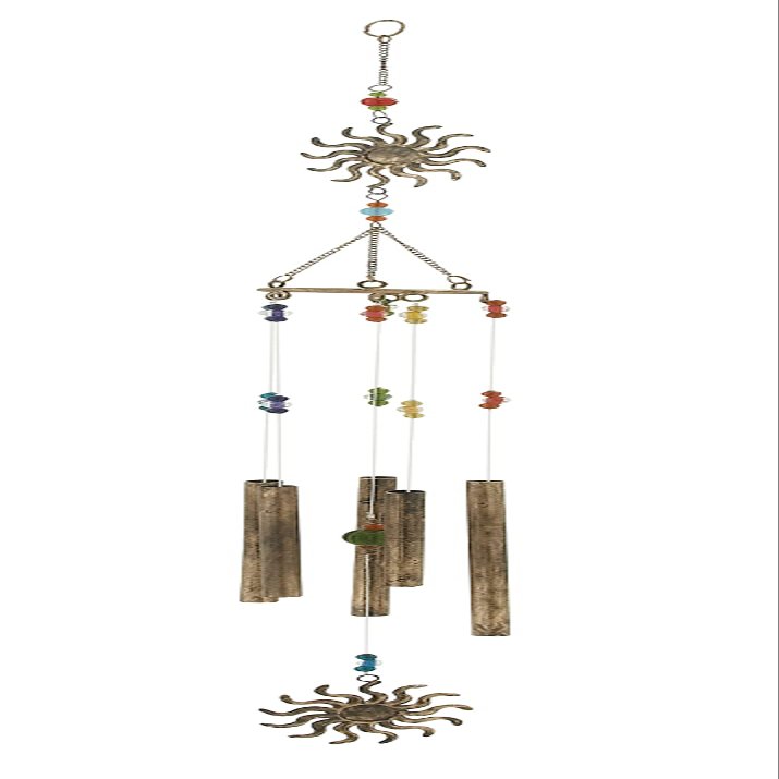 Deco 79 24266 Metal Sun Wind Chime, 4" x 52"