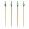 BambooMN 3.5" Decorative Green Bead Bamboo Appetizer and Hors D'Oeuvre Skewer Picks - 1,000 Pieces view 1