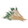 BambooMN 3.5" Decorative Green Bead Bamboo Appetizer and Hors D'Oeuvre Skewer Picks - 1,000 Pieces view 3