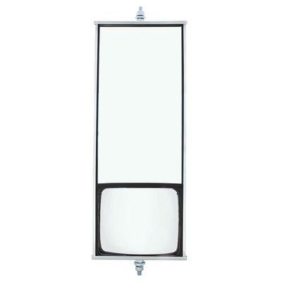 United Pacific 60008 Stainless Steel 6" X 16" West Coast Mirror With Convex Mirror, Chrome