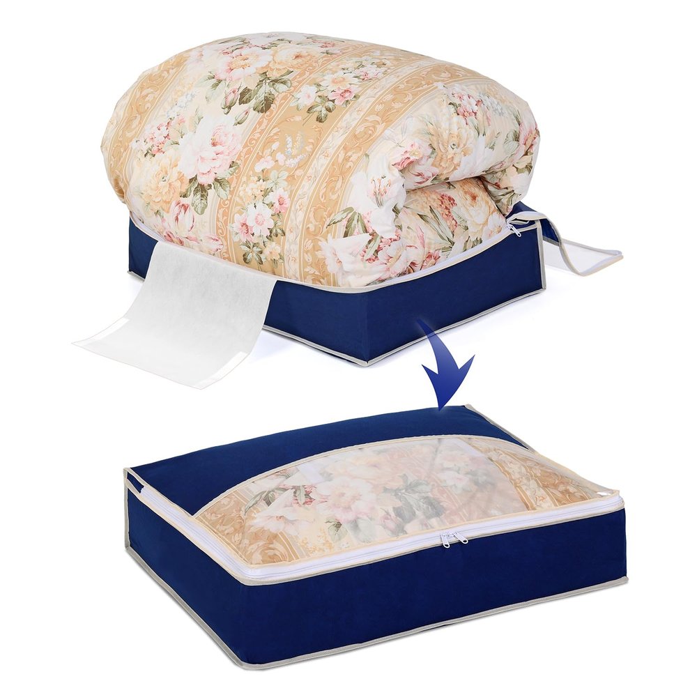  Astro 131-28 Feather Duvet Storage Bag, Single Use, Navy, Non-woven Fabric, Compact, Gentle Compression