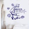 Wallstickers4you Vinyl Wall Decal Ship Marine Animals Bathroom Decor Kids Room Starfish Stickers (ig3020) Black view 1
