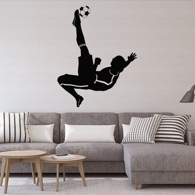 Vinyl Decal Soccer Player Kids Room Boys Decor Sports Art Wall Stickers (ig2955) Orange