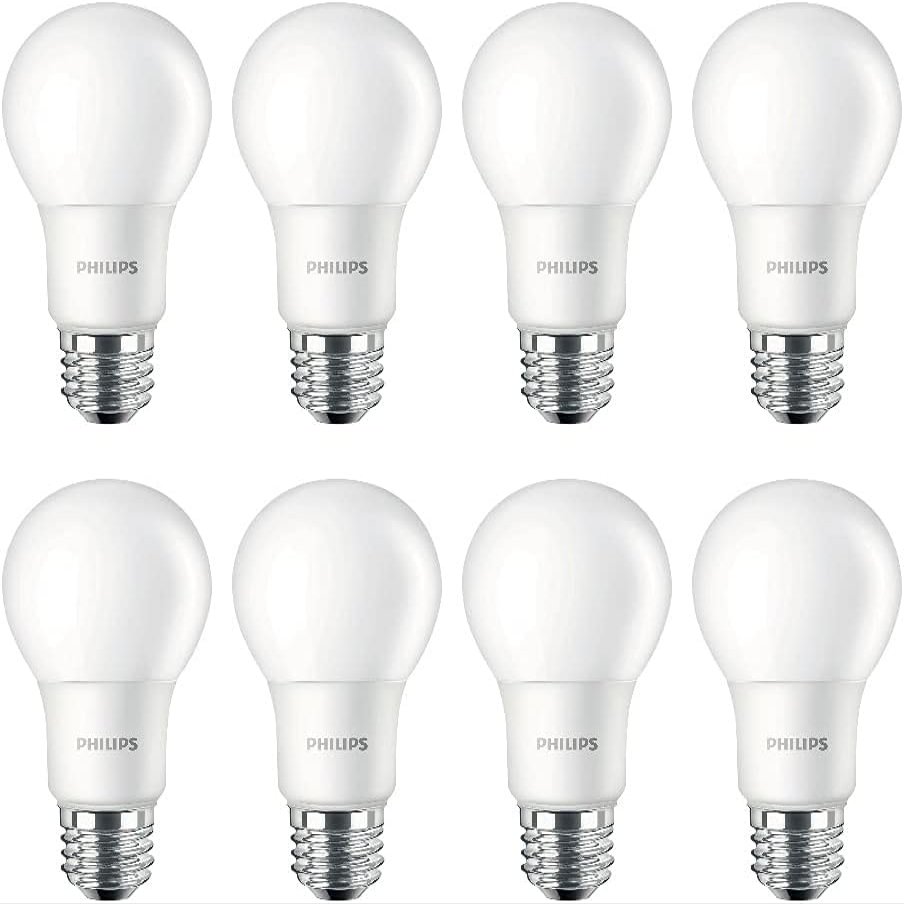 Philips LED Basic Frosted Non-Dimmable A19 Light Bulb - EyeComfort Technology - 1500 Lumen- Soft White (2700K)- 14W=100W - E26 Base - Old Version - Indoor - 8-Pack