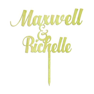 Personalized Wedding Cake Topper Rustic Wedding Cake Topper, Names Cake Topper Cake Decoration 7"- 8" Inches Wide