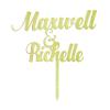 Personalized Wedding Cake Topper Rustic Wedding Cake Topper, Names Cake Topper Cake Decoration 7"- 8" Inches Wide view 1