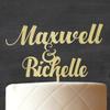 Personalized Wedding Cake Topper Rustic Wedding Cake Topper, Names Cake Topper Cake Decoration 7"- 8" Inches Wide view 3
