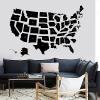 Wall Decal Map USA Premium Quality School States Vinyl Sticker (z2838) Dark Green view 1