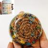 Orgone Energy Crystal Mixed Stones Dome Energy Chakra Coaster Charging Plate Gemstones Copper Metal Mix Healing Positive Energy Sacred Geometry Memory Concentration Chakra Balancing Crystal Therapy view 1