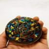 Orgone Energy Crystal Mixed Stones Dome Energy Chakra Coaster Charging Plate Gemstones Copper Metal Mix Healing Positive Energy Sacred Geometry Memory Concentration Chakra Balancing Crystal Therapy view 2