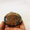 Orgone Energy Crystal Mixed Stones Dome Energy Chakra Coaster Charging Plate Gemstones Copper Metal Mix Healing Positive Energy Sacred Geometry Memory Concentration Chakra Balancing Crystal Therapy view 3