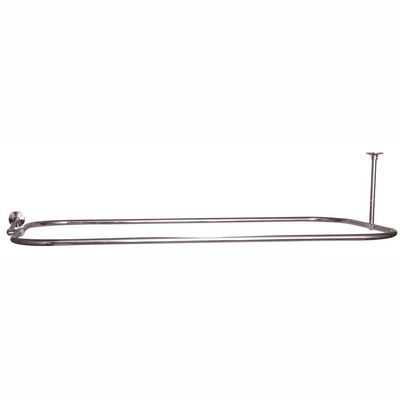 Barclay 4152-48-PN 48 inch Rectangular Shower Rod, with Side Support, Polished Nickel,