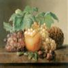 A Still Life of Grapes Blackberries Orange by Johan Laurentz Jensen Accent Tile Mural Kitchen Bathroom Wall Backsplash Behind Stove Range Sink Splashback One Tile 8"x6" Ceramic, Glossy view 1
