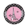 Fun Express Perfectly Paris Party Eiffel Tower Paper Dinner Plates - Paris Eiffel Tower Plates Disposable Paper Plates - Tableware for Baby Shower Birthday Paris Themed Decor Party Supplies - 8 Pieces view 1