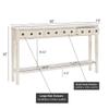 Powell Furniture Sadie Cream Long Storage Console Table, Multicolor view 3