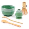 BambooMN Matcha Bowl Set (Includes Bowl, Rest, Tea Whisk, Chasaku & Tea Spoon) 2 Sets Mint Green view 1