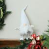24" Pure White Sparkling Saul Bobble Action Christmas Gnome view 3