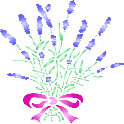 Lavender Stencil, 6.5 x 8.5 inch - Flower Floral Stencils by CRAFT KREATIVELY