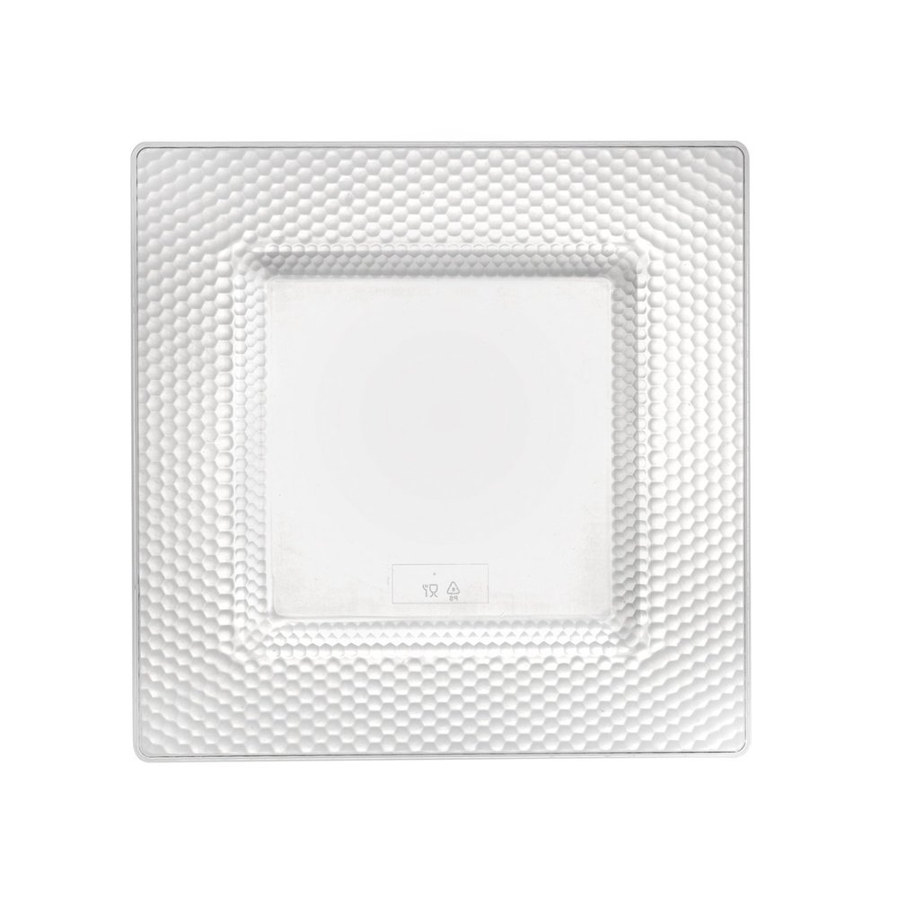 Party Essentials N151021 Honeycomb Square Plates, 10.75", Clear (Pack of 120)