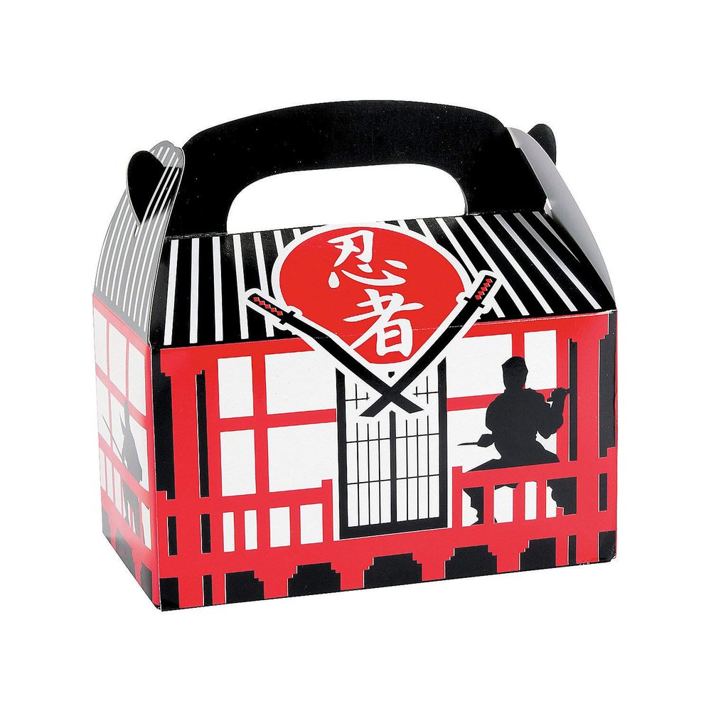Fun Express Ninja Warrior Treat Boxes for Birthday - Set of 12 - ninja party decorations