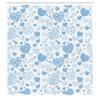 Ambesonne Love Shower Curtain, Pattern of Big and Small Hearts with Curls Classic Design Pleasure Fun Illustration, Cloth Fabric Bathroom Decor Set with Hooks, 69" W x 84" L Extra, Blue Cream view 2