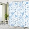 Ambesonne Love Shower Curtain, Pattern of Big and Small Hearts with Curls Classic Design Pleasure Fun Illustration, Cloth Fabric Bathroom Decor Set with Hooks, 69" W x 84" L Extra, Blue Cream view 4