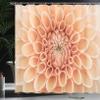 Ambesonne Abstract Shower Curtain, Dahlia Petals Flowerhead Autumn Season Flower Blooming Botanical Parks Fresh Nature, Cloth Fabric Bathroom Decor Set with Hooks, 69" W x 75" L, Salmon view 3